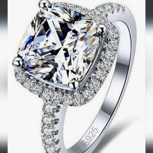 4 Carat Platinum & AAAAA CZ Engagement Ring NWT - Picture 2 of 4